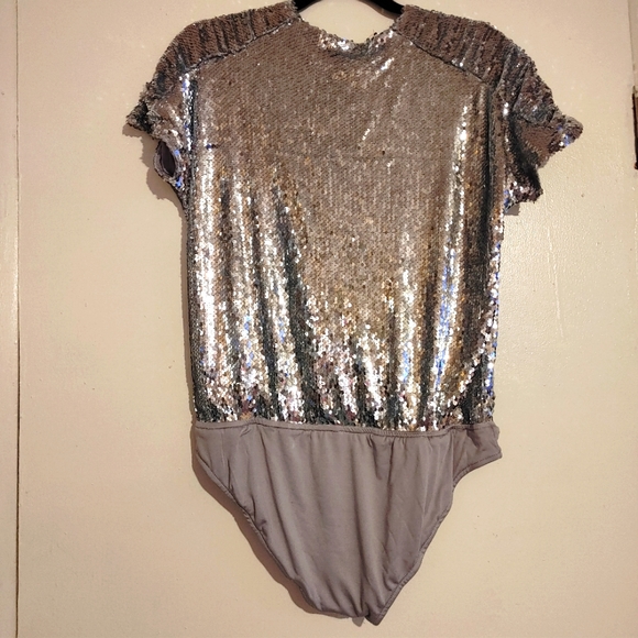 I&B Bodysuit Silver Sequin  Size M - Picture 7 of 13